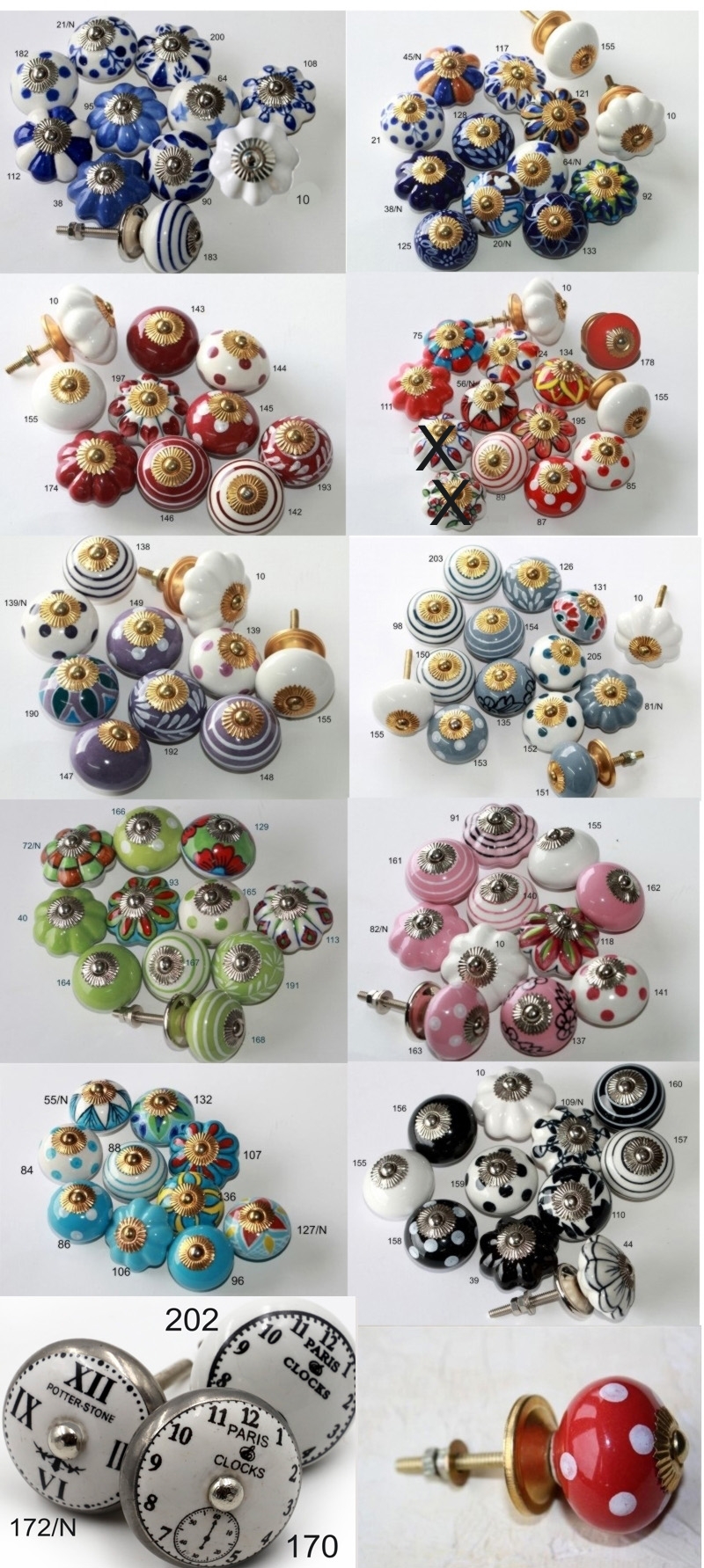 Antike Keramik Knöpfe Für Möbel - 8 Stück Zinklegierung Griffe Für Schränke & Schubladen